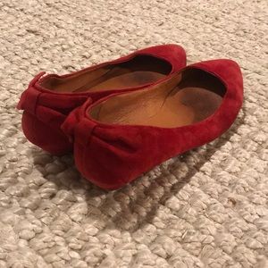 Madewell suede bow kitten heels